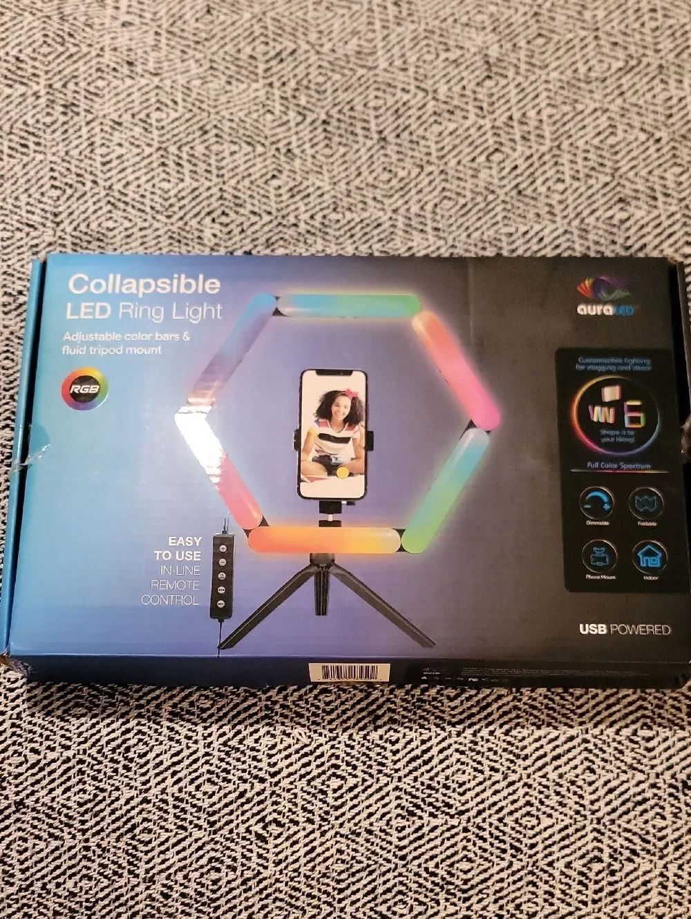 Collapsible RGB Ring Light with Tripod - Multi-color